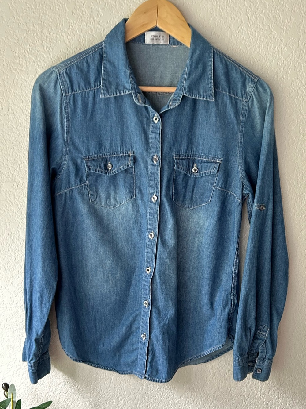 Noble U Denim Shirt in Medium Blue